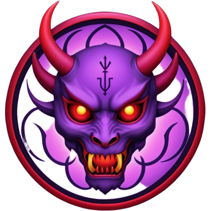 demon sigil, purple and red glow, simple emoji