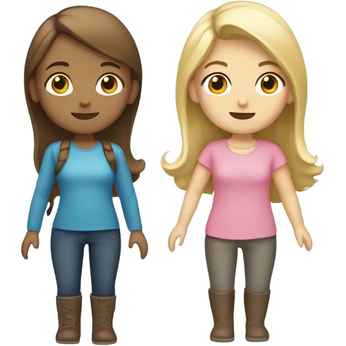 A Girl with Brown Hair and one with blond hair are Shopping emoji