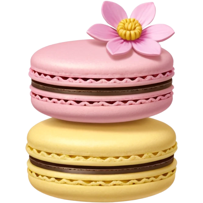 Le Durée Paris macaron et fleur emoji