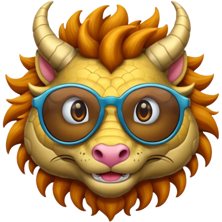 Un dragón con LENTES DE SOL CABELLO COLOCHO Y CON FLOW emoji