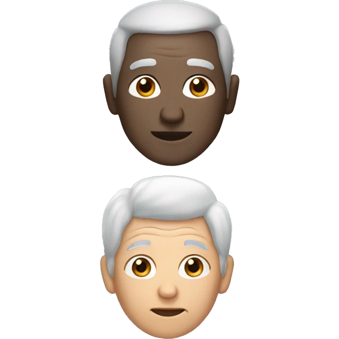 grandpa gray hair and grandma black hair emoji