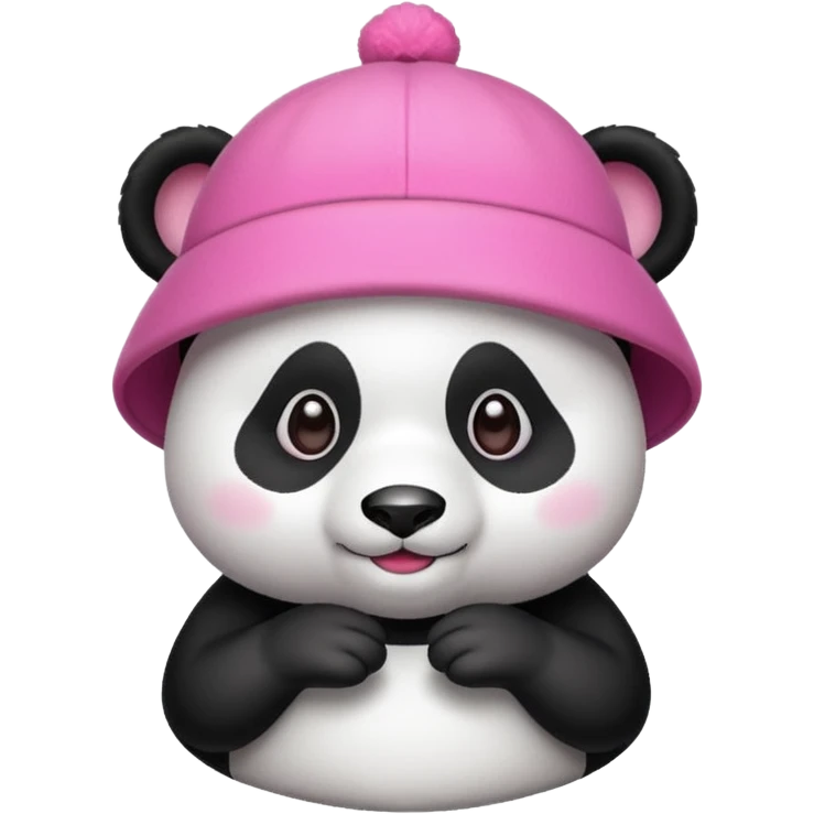 Panda avec un chapeau rose
 emoji