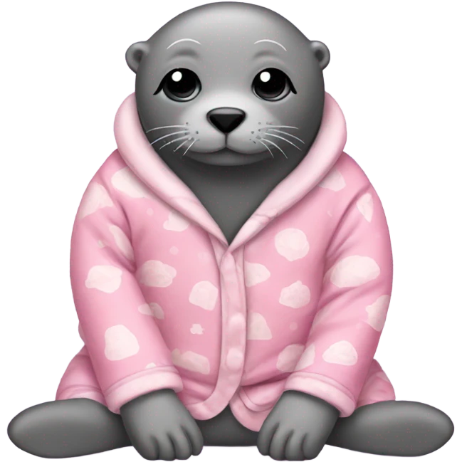 a seal with pink pijamas emoji