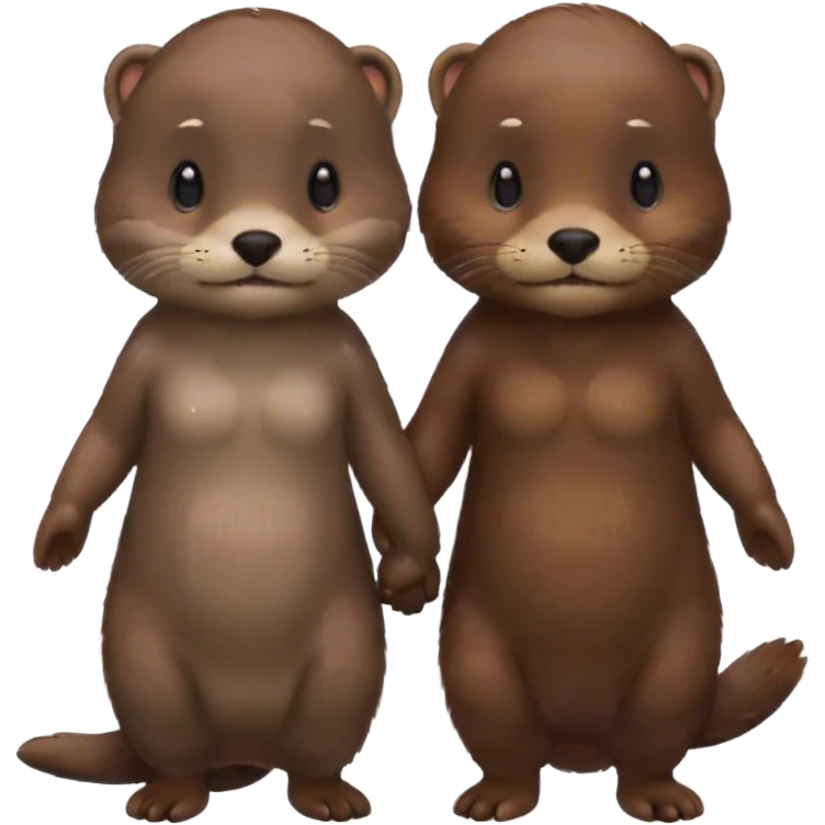 girl and boy otter holding hands emoji