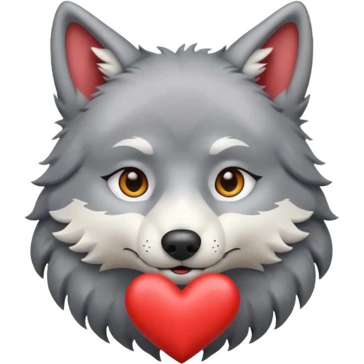 Wolf in love emoji