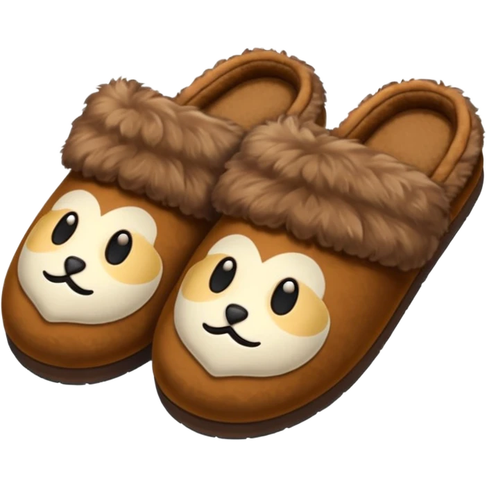 Brown fluffy slippers emoji