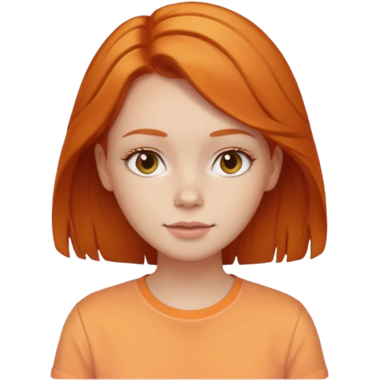A pretty ginger hair girl wearing pastel orange shirt emoji