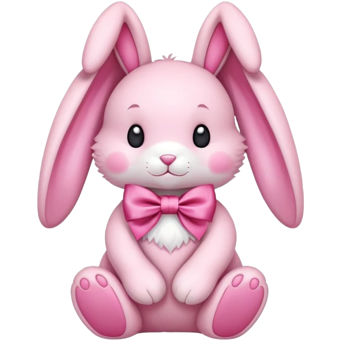 pink soft plush bunny with bow emoji