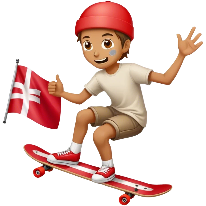 crazy skateboarder with polish flag emoji