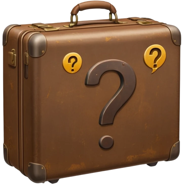 suitcase with a question mark emoji