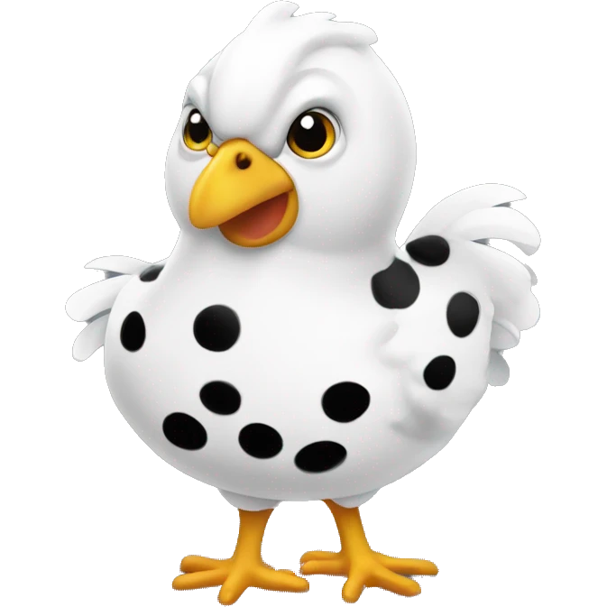 White black spots chicken  emoji