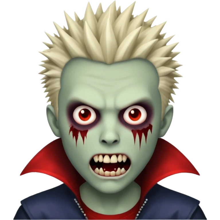 male teen with spiky hair zombie vampire emoji