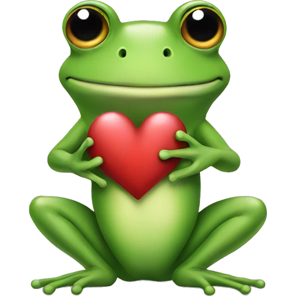frog holding a heart emoji