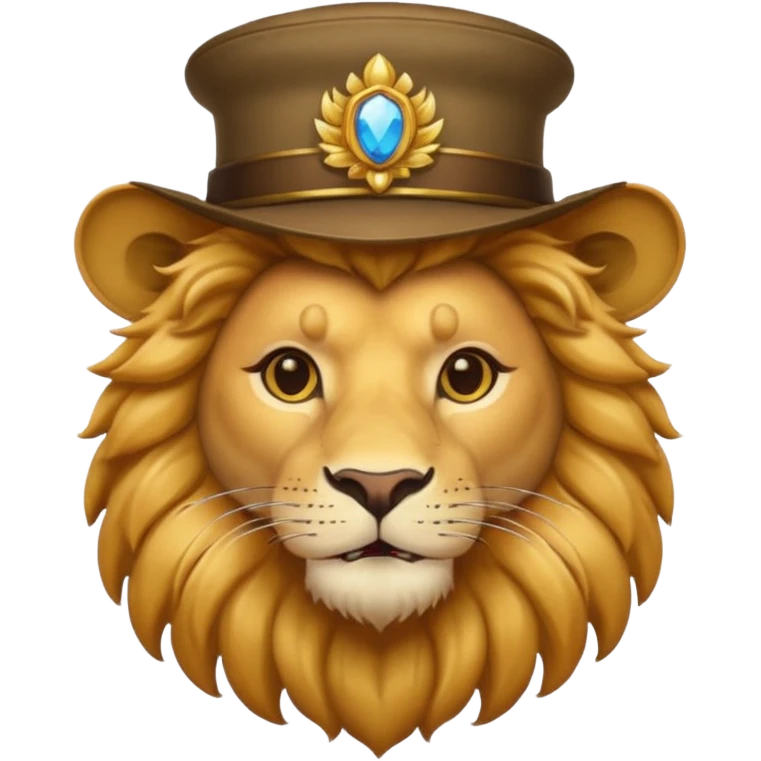 lion wearing hat emoji