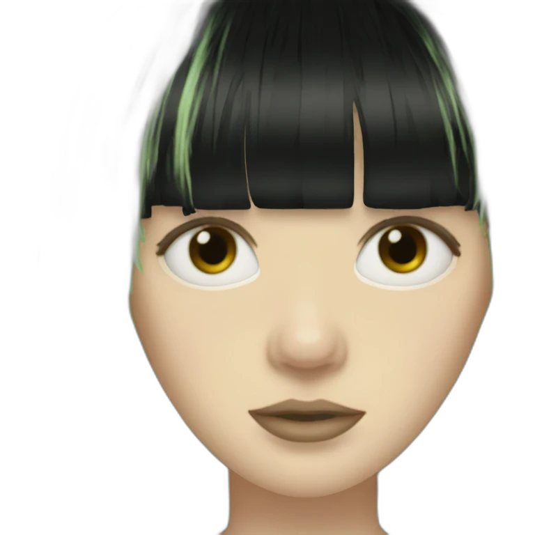 Billie eilish black hair fringe emoji