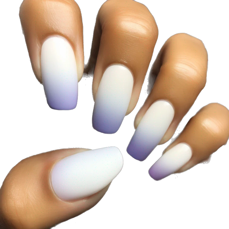 White ombré nails  emoji