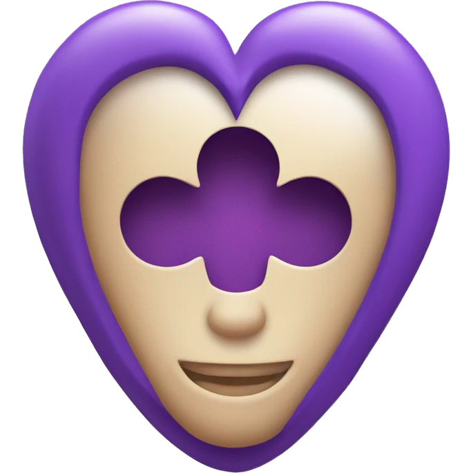 a purple heart inside a head to represent mental well being emoji