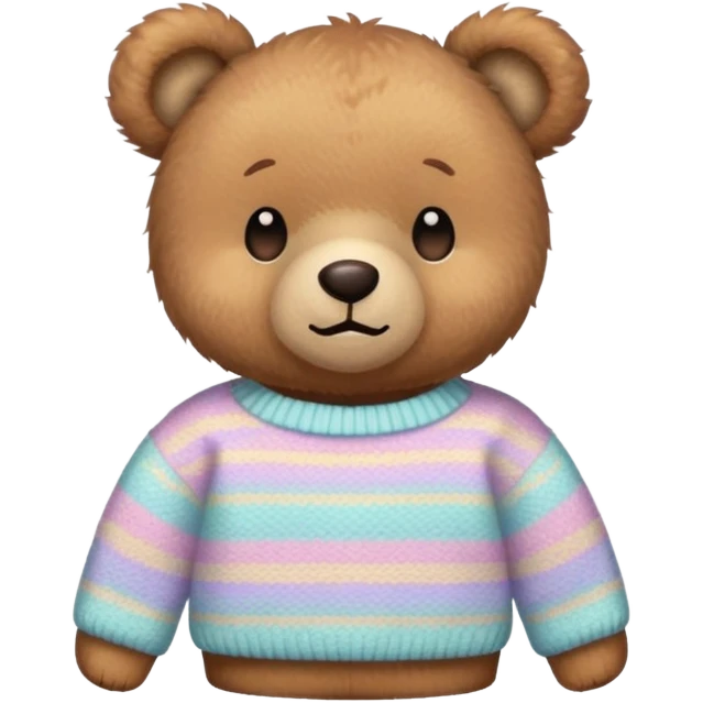  brown teddy bear in a pastel sweater  emoji