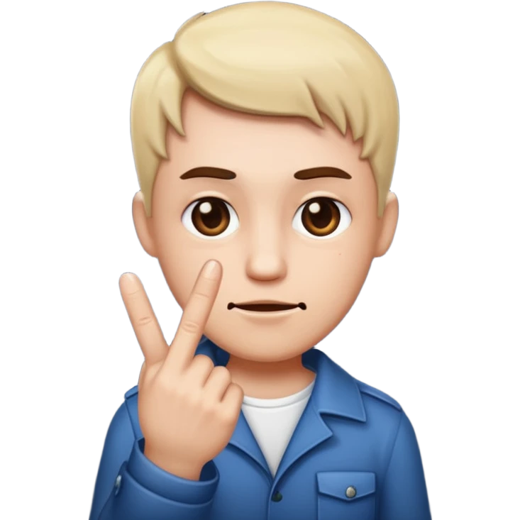 X with middle finger emoji