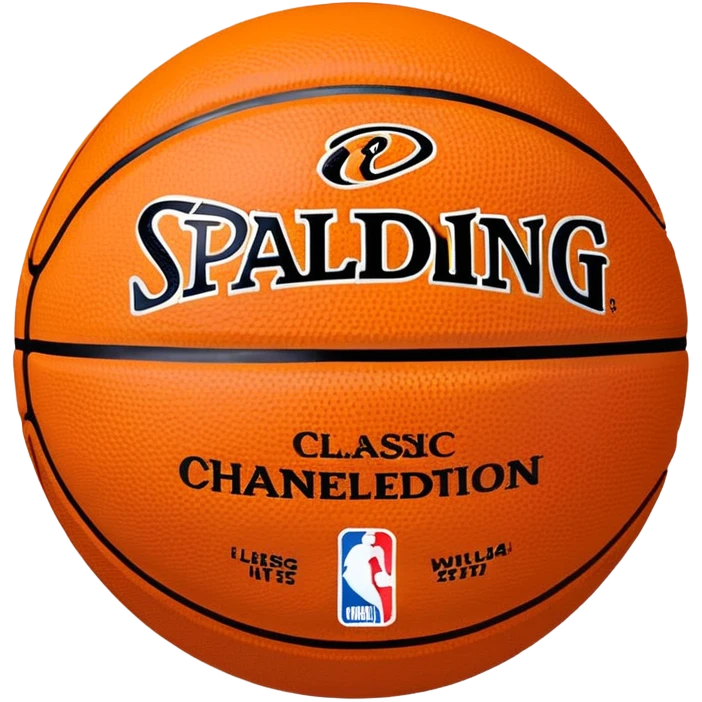 Ultra minimalist basketball in classic orange color with very tiny Spalding and NBA logos, extremely simple design with minimal details emoji