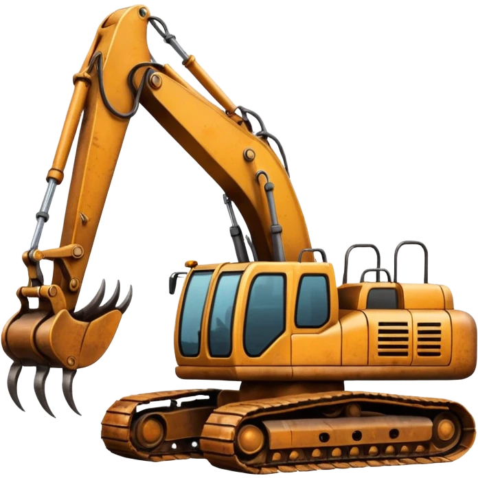 A excavator with four arm and spider legs emoji