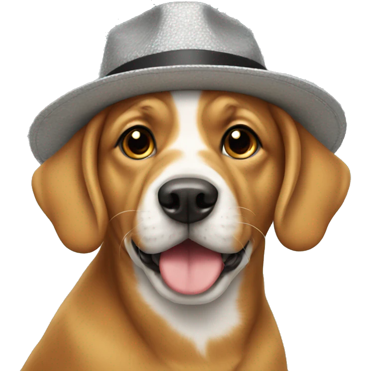 Dog wearing a hat emoji