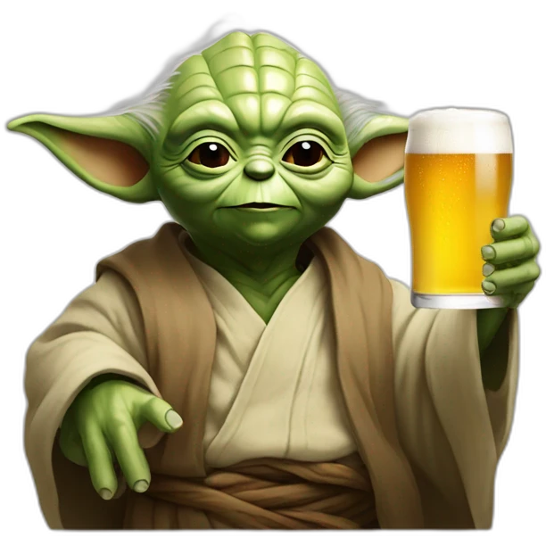 Yoda avec une bière emoji