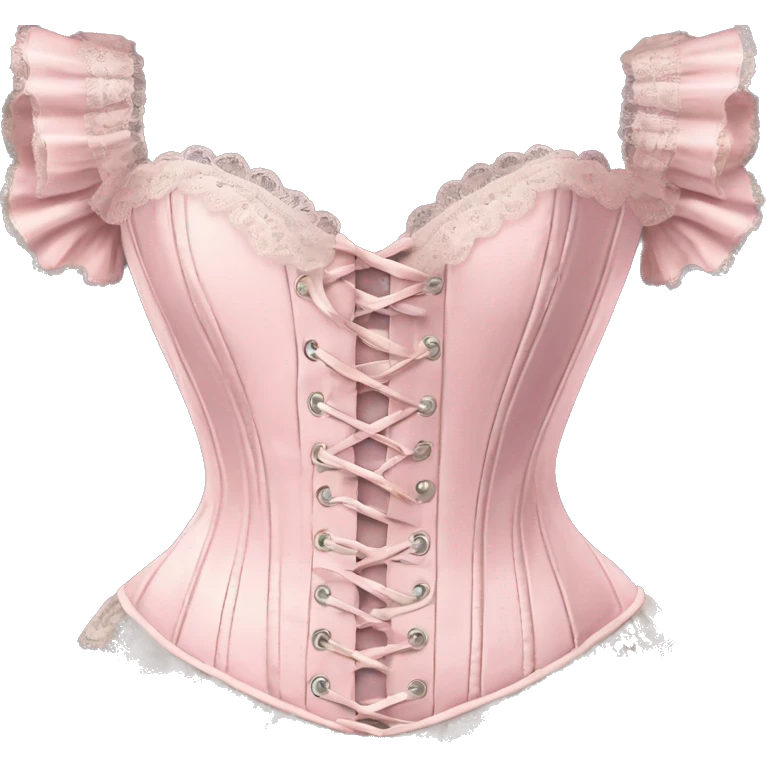 vintage rococo light pink corset with lace and frills  emoji