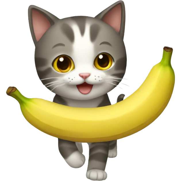 cat banana caminando emoji