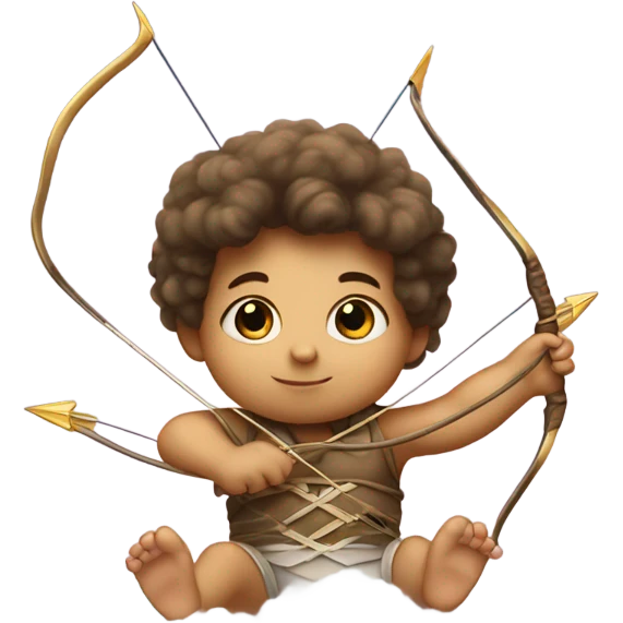 baby with bow and arrow with hearts sitting on a cloud emoji
