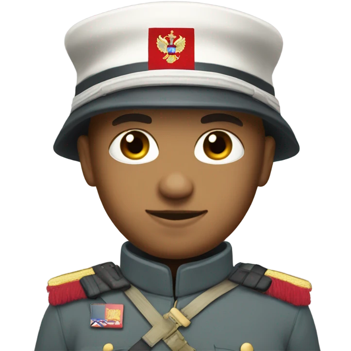 super realistic white soldier with russian flag emoji
