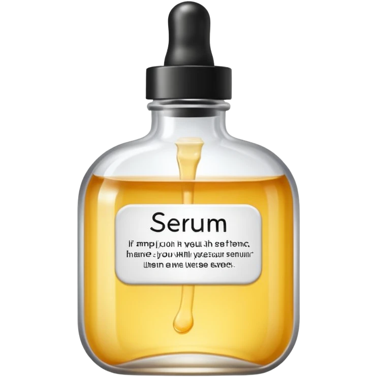 serum skincare avec ecriture emoji