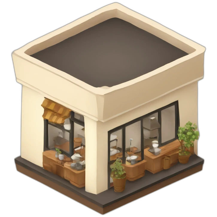 Coffee house isometric emoji