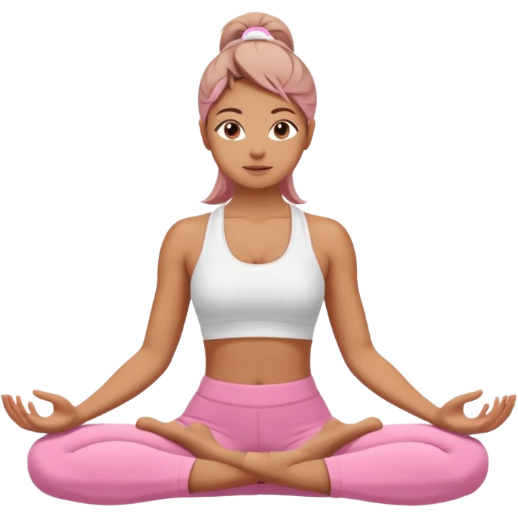woman ioga white pink emoji