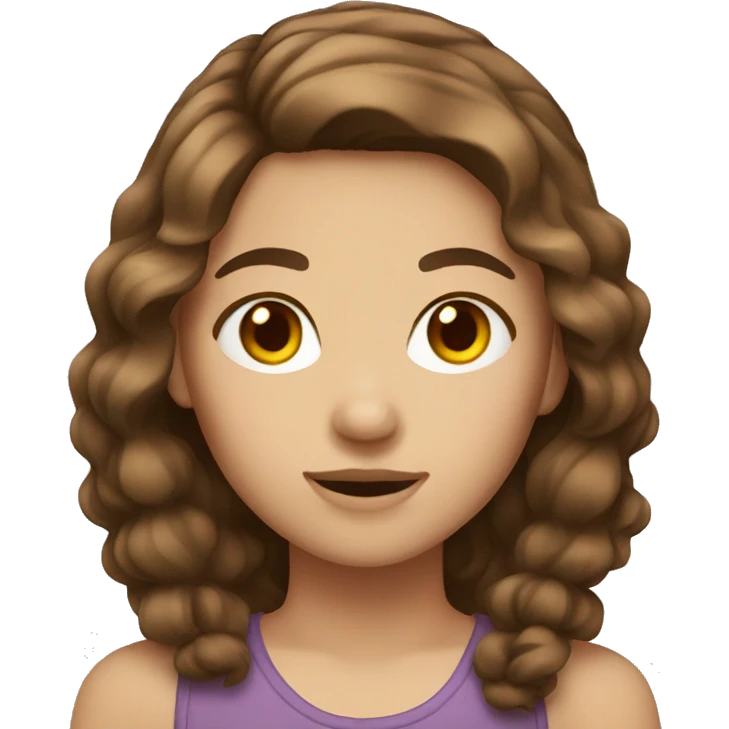 Girl brown hair and bracket emoji