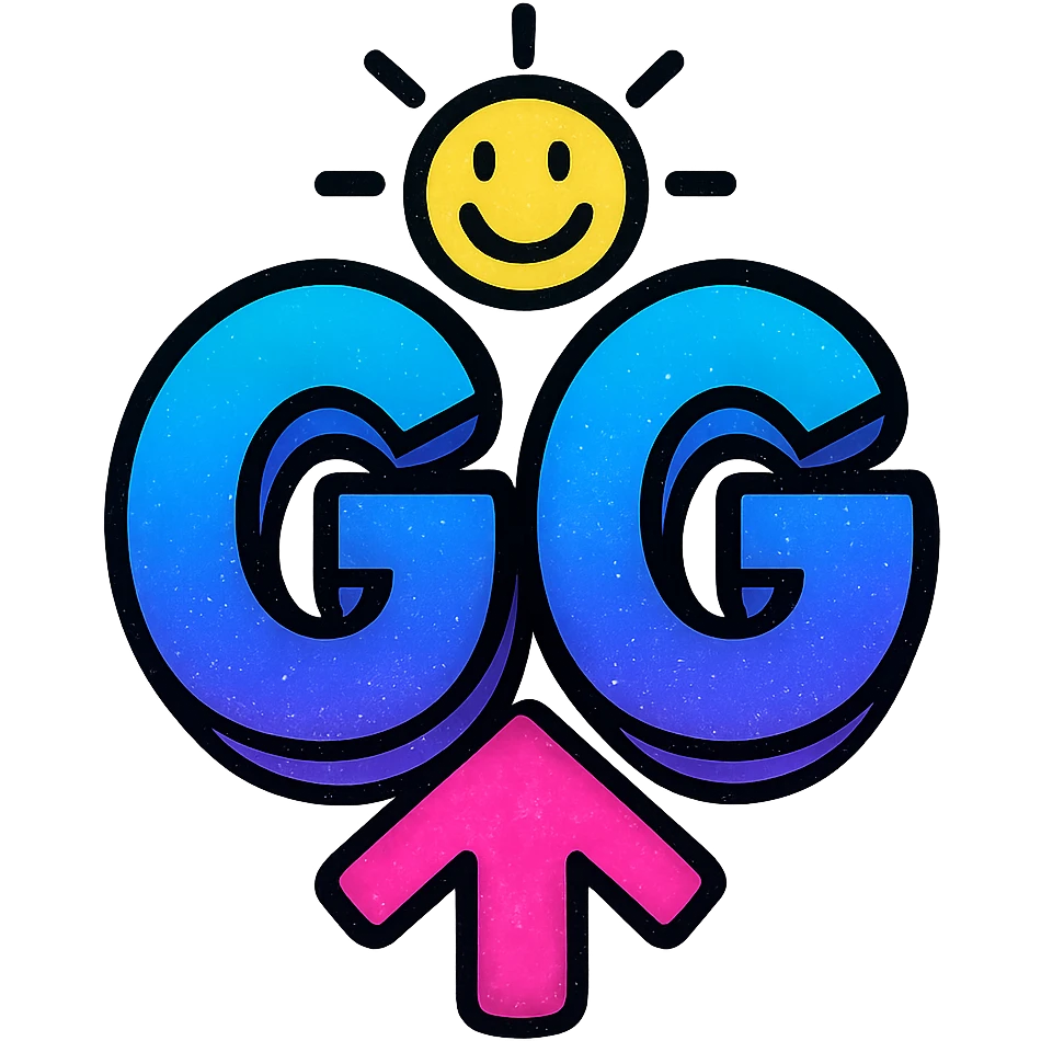 Change the color scheme of the letters GG to cool blues and purples, keeping the bold and energetic vibe with dynamic shading and highlights. emoji