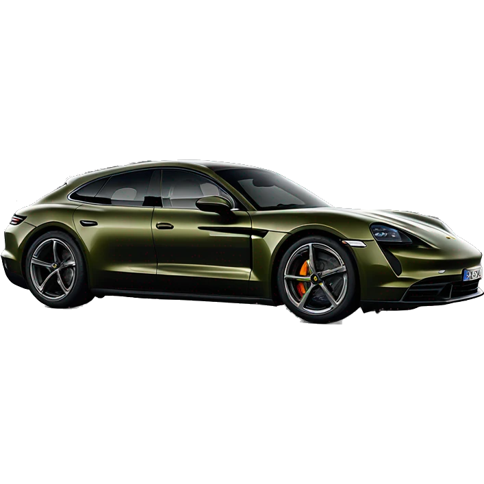 Deep olive green Porsche Taycan sport turismo emoji