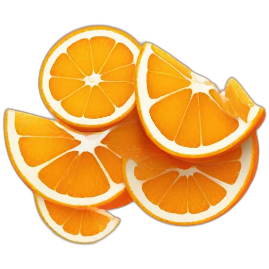 sliced orange, orange gradient emoji