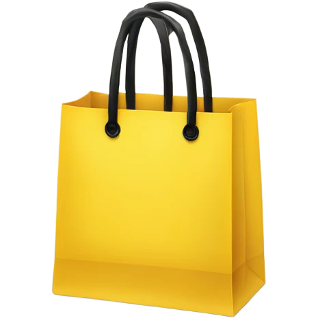 yellow shopping bag with black handles emoji