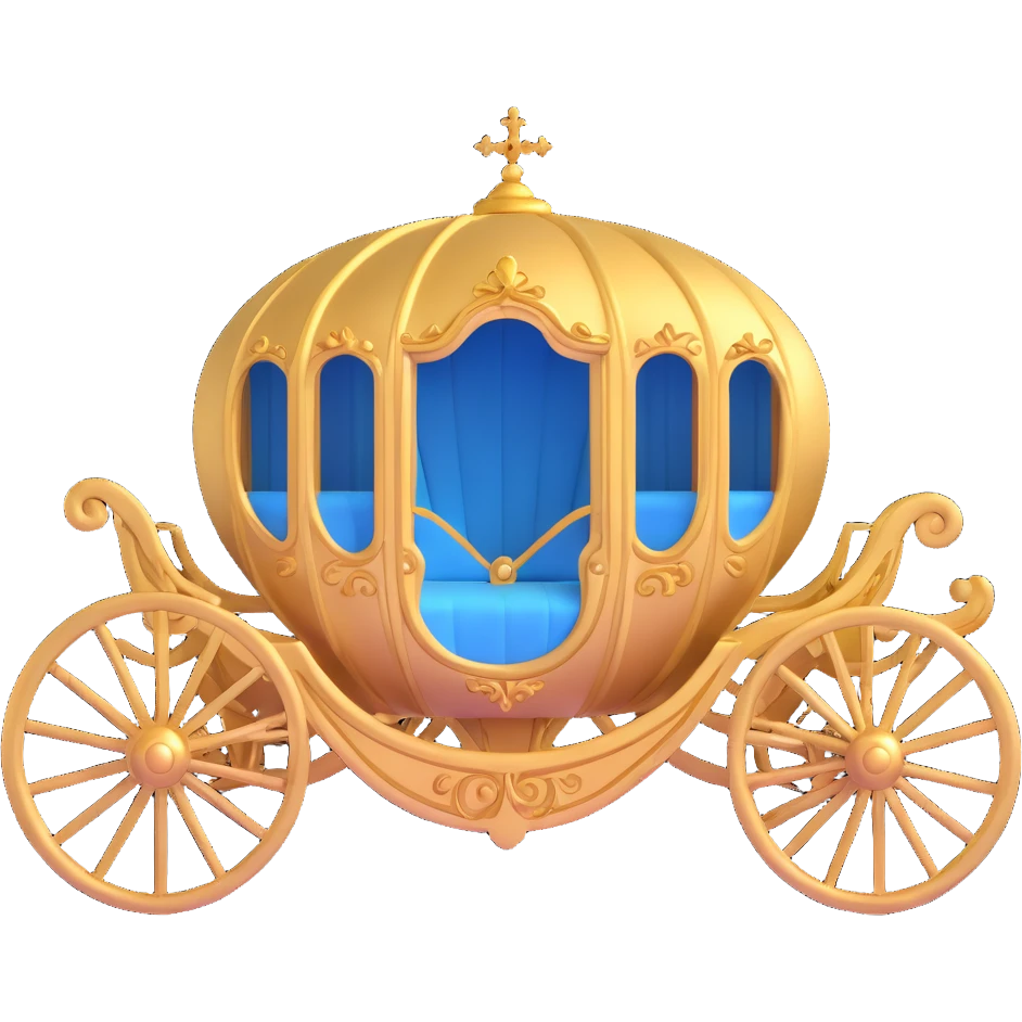 Cinderella's carriage with a golden finish emoji