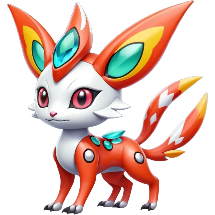 Fruity Smooth Glossy Exotic Colorful Futuristic Cyber-Vernid-Trico-Meloetta-Latias-Koraidon-Peppercat-Protogen-Pokémon-Digimon-Fakémon-fusion-hybrid-creature emoji