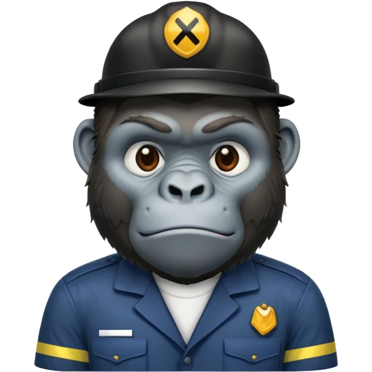 A tired gorilla having a job emoji