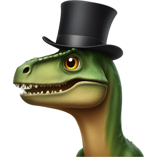 dinosaur wearing a top hat emoji