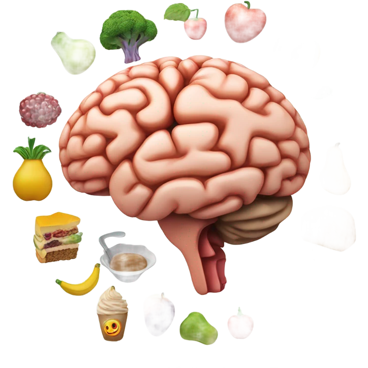 Brain thinking of food emoji