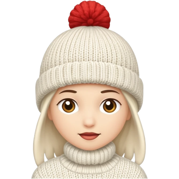 a white knitted wool cap piece of clothing  emoji