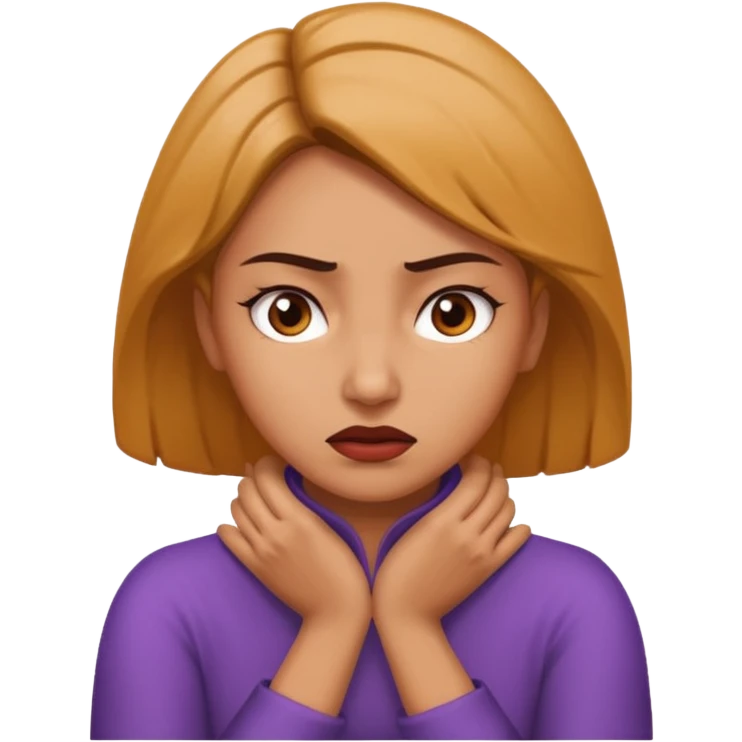 Hands crossed over neck mad woman  emoji