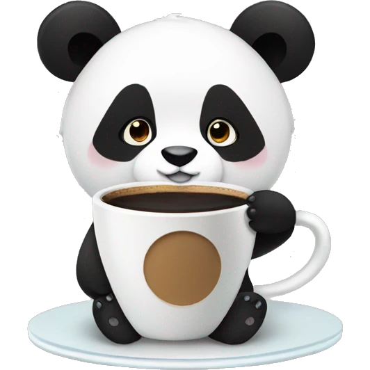 Panda drinking coffee emoji