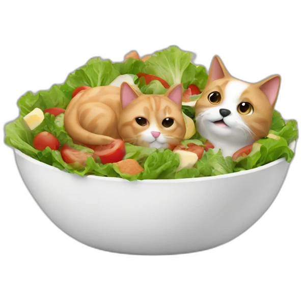 cat and dog salad emoji