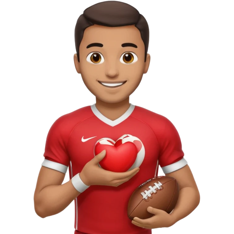 عکس سعید عزالهی بازیکن فوتبال ، که یک توپ  فوتبال مدل قلب دستشه emoji