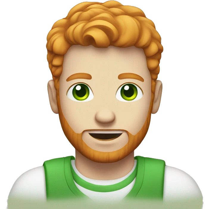 ginger man with green eyes white tshirt emoji